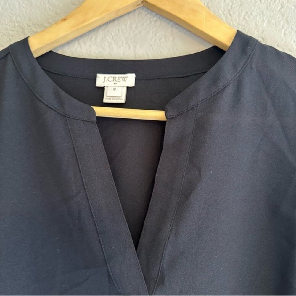 J. Crew Top Womens Size Medium Black Long Sleeve Bell Flare Cuffs Boat Neck - Picture 5 of 7